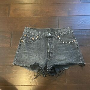 Levi’s black denim shorts